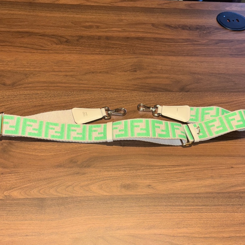 Fendi canvas and leather purse strap
